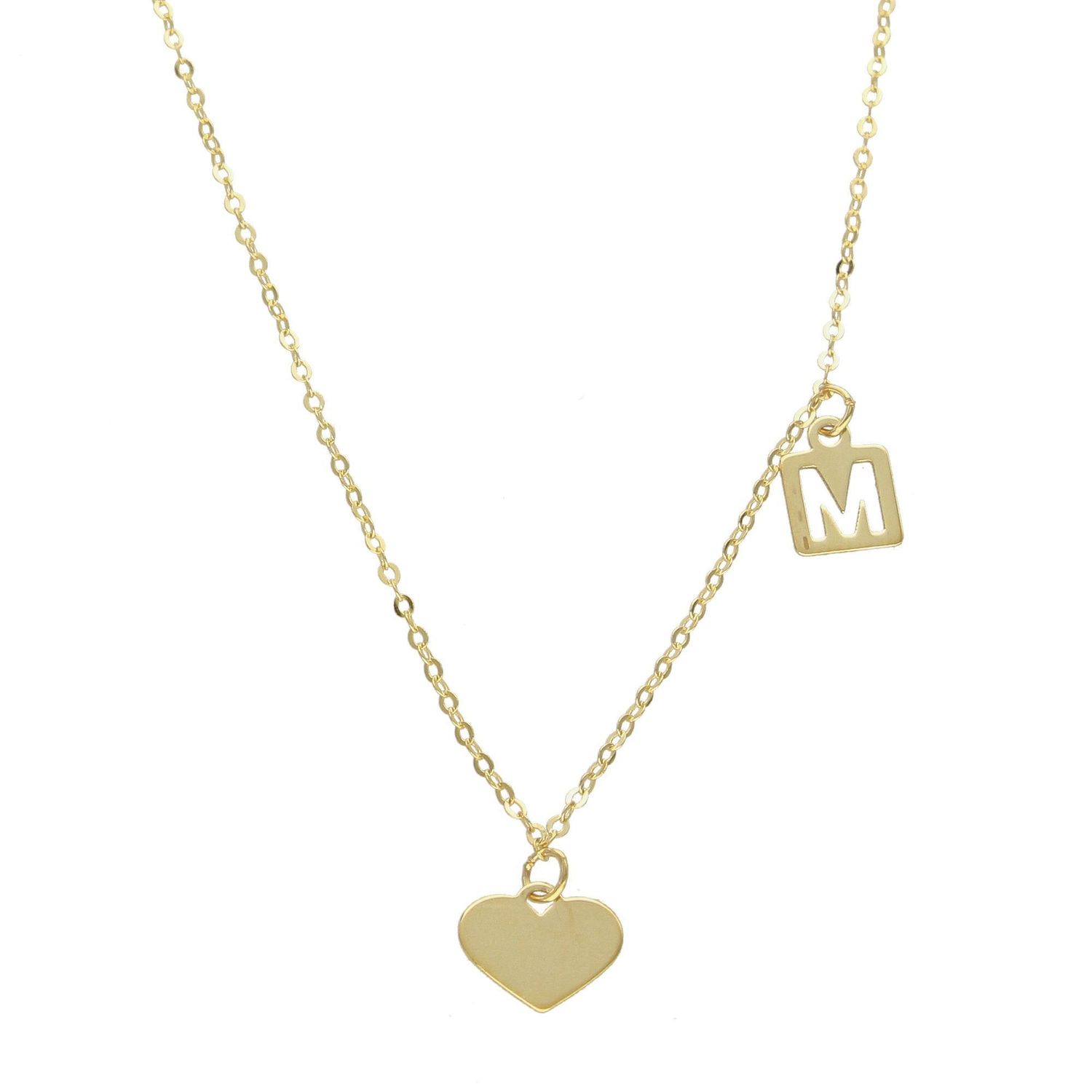 Złota celebrytka 333 z literką M i serduszkiem DIA-NSZ-PL0172NG8K+M.jpg