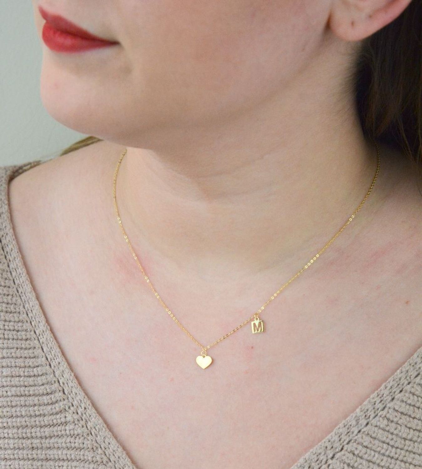 Złota celebrytka 333 z literką M i serduszkiem DIA-NSZ-PL0172NG8K+M.jpg