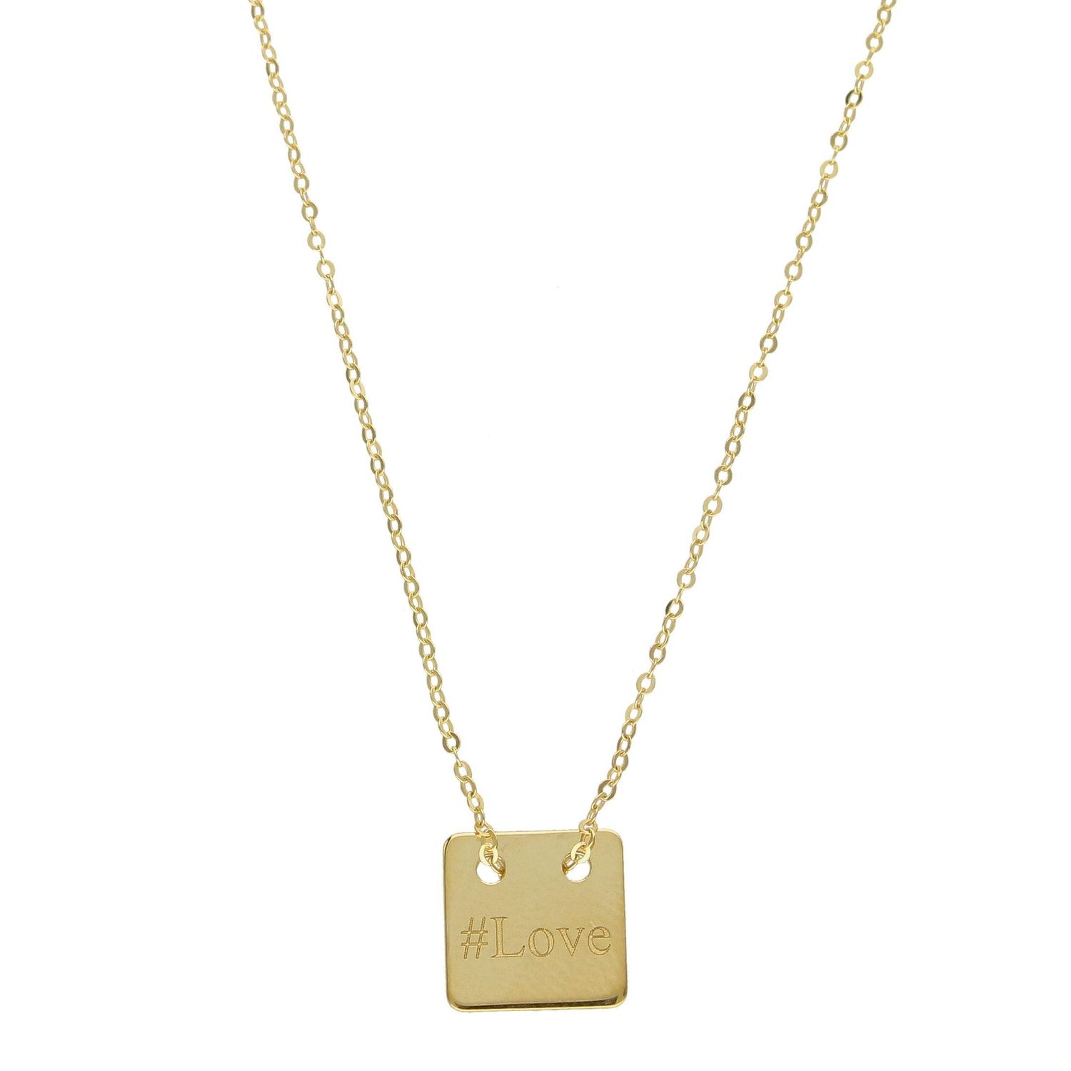 Złoty naszyjnik celebrytka 'Blaszka z napisem hLove' DIA-NSZ-PL779NG8K-333.jpg
