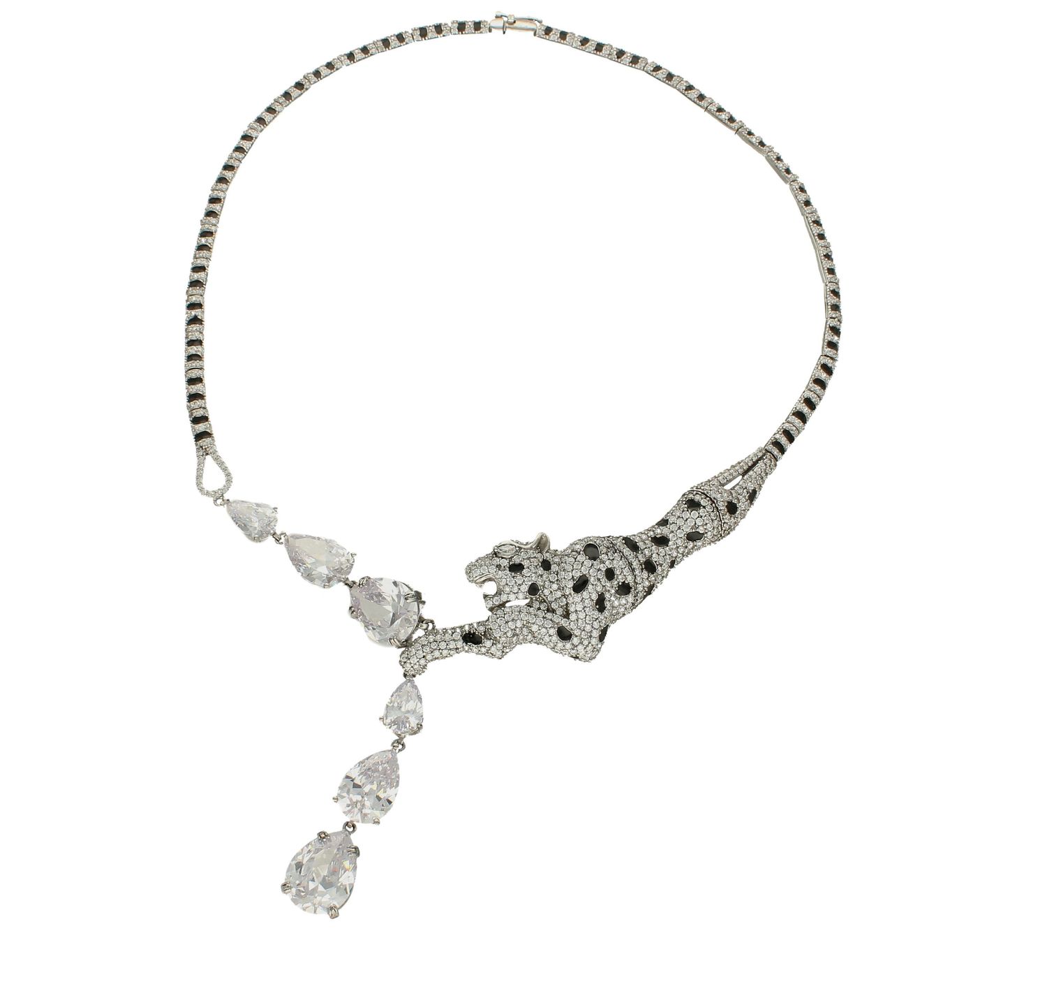 Srebrna kolia Pantera, dziki kot DIA-NSZ-PUMA-925 . Kolia z wizerunkiem dzikiego kota, w której zakocha się każda drapieżna kobieta. Oryginalna kolia, naszyjnik. (2).jpg