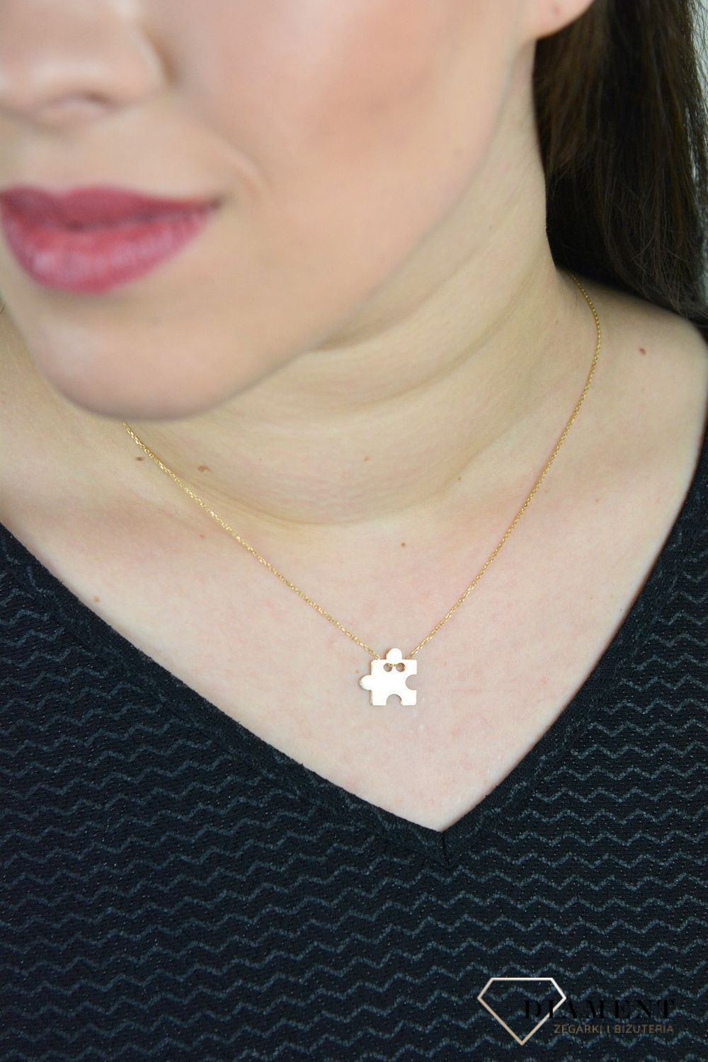 Srebrny naszyjnik celebrytka pozłacana puzzle DIA-NSZ-PUZEL-1CM-925.jpg