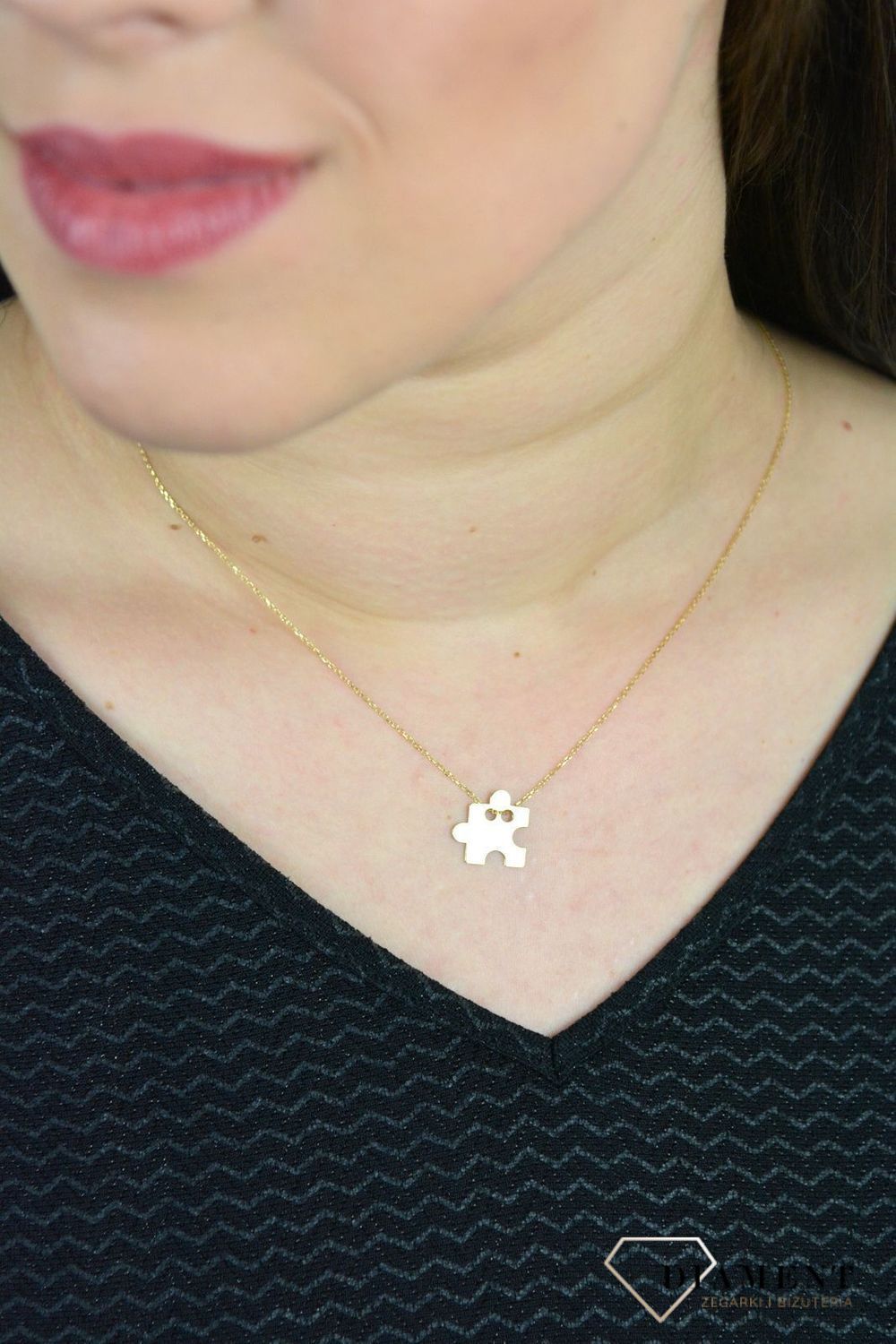 Srebrny naszyjnik celebrytka pozłacana puzzle DIA-NSZ-PUZEL-1CM-925.jpg