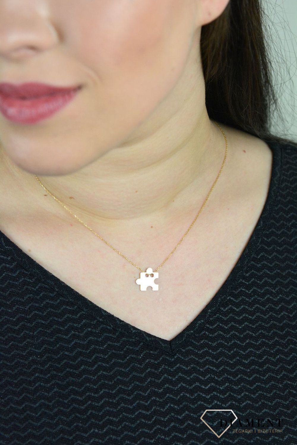 Srebrny naszyjnik celebrytka pozłacana puzzle DIA-NSZ-PUZEL-1CM-925.jpg