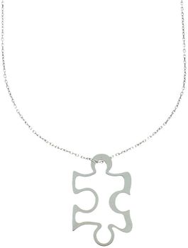 Srebrny naszyjnik damski DIA-NSZ-PUZEL-3CM-925 z zawieszką w kształcie puzzla o wymiarach 3 × 2 cm. Wykonany ze srebra próby 925, długość 42 + 5 cm, waga 2,50 g, zapięcie na karabińczyk. 1.jpg