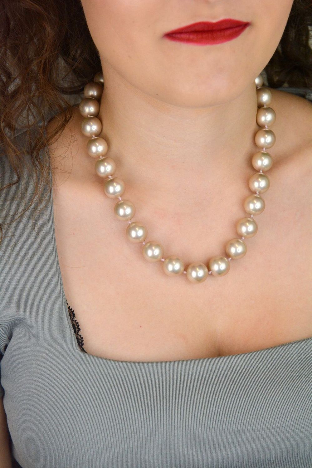 Naszyjnik z perłopławów 15 mm  Jasny beż  Supełkowanie  Srebro 925  Perły z Oceanu Spokojnego  45 cm (2).jpg