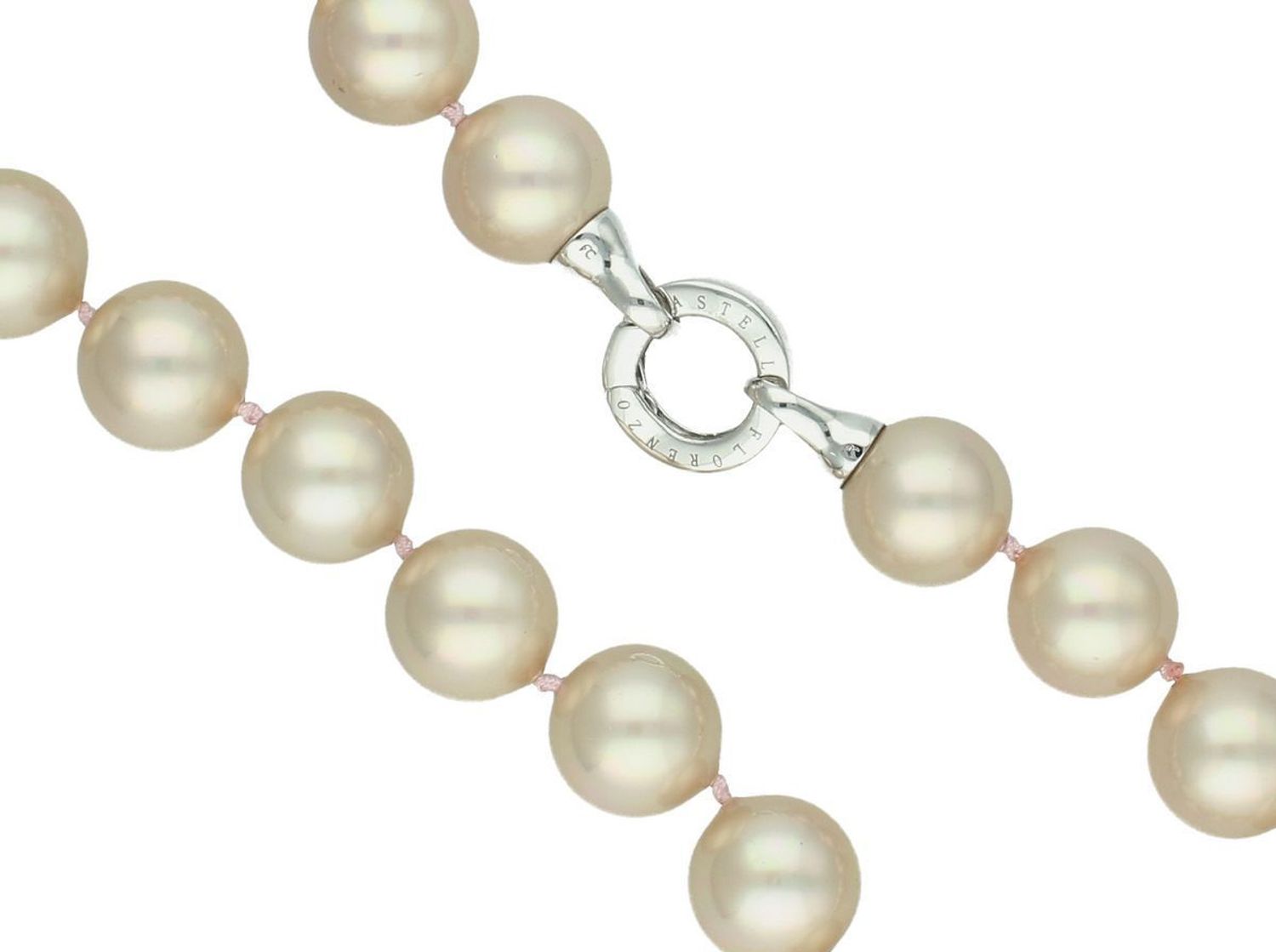 Naszyjnik z perłopławów 15 mm  Jasny beż  Supełkowanie  Srebro 925  Perły z Oceanu Spokojnego  45 cm (2).jpg