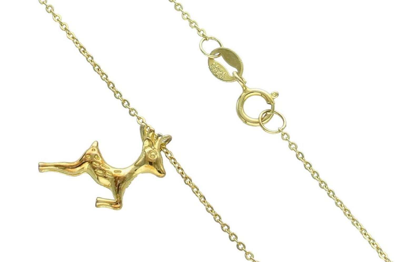 Naszyjnik srebrny pozłacany 925 DIA-NSZ-RENIFER-925 – zawieszka renifer, ankier 42 cm.jpg