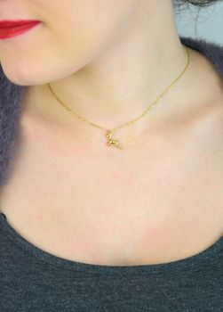 Naszyjnik srebrny pozłacany 925 DIA-NSZ-RENIFER-925 – zawieszka renifer 1,4 x 1,2 cm, długość łańcuszka 42 cm, waga 1,90 g. Uroczy, świąteczny dodatek – idealny na prezent (1).JPG