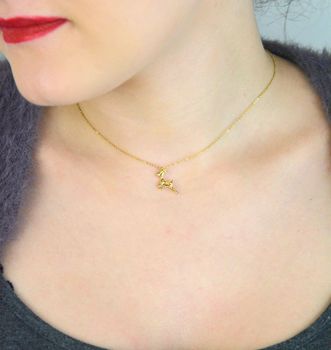 Naszyjnik srebrny pozłacany 925 DIA-NSZ-RENIFER-925 – zawieszka renifer 1,4 x 1,2 cm, długość łańcuszka 42 cm, waga 1,90 g. Uroczy, świąteczny dodatek – idealny na prezent (3).JPG