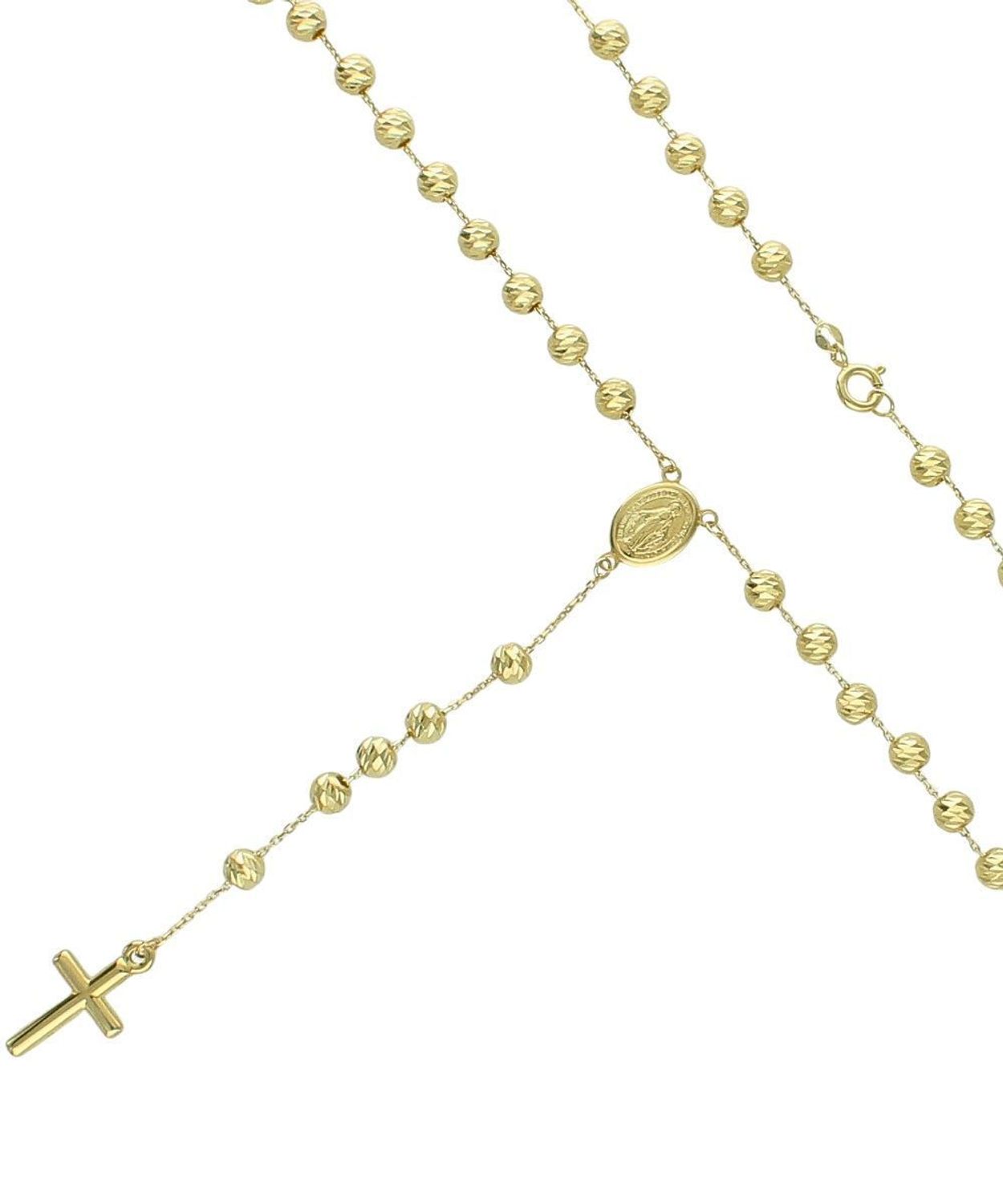 Złoty naszyjnik różaniec z medalikiem i krzyżykiem 585 (1).jpg