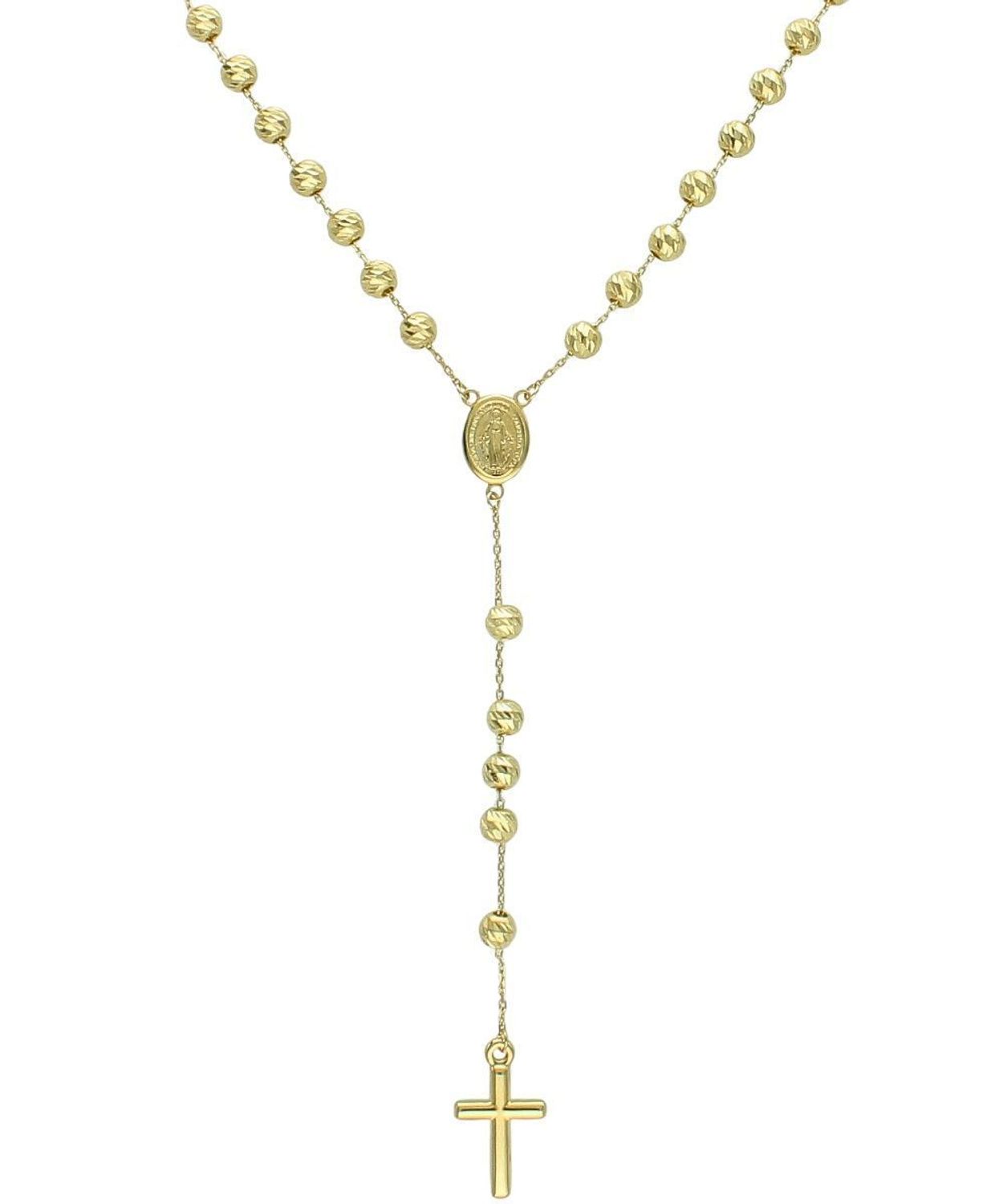 Złoty naszyjnik różaniec z medalikiem i krzyżykiem 585 (1).jpg
