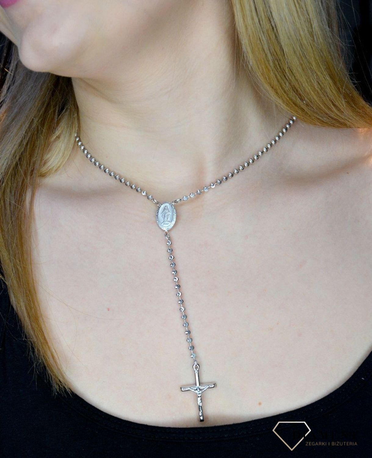 Srebrny Różaniec naszyjnik srebrny różaniec 'ozdobne koraliki' DIA-NSZ-ROZANIEC-925-APARTI.jpg