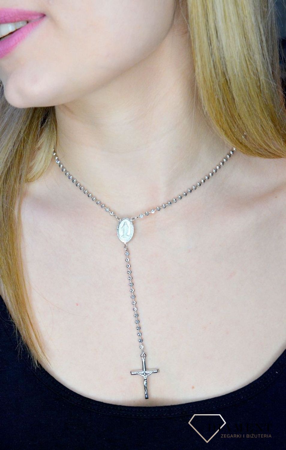 Srebrny Różaniec naszyjnik srebrny różaniec 'ozdobne koraliki' DIA-NSZ-ROZANIEC-925-APARTI.jpg