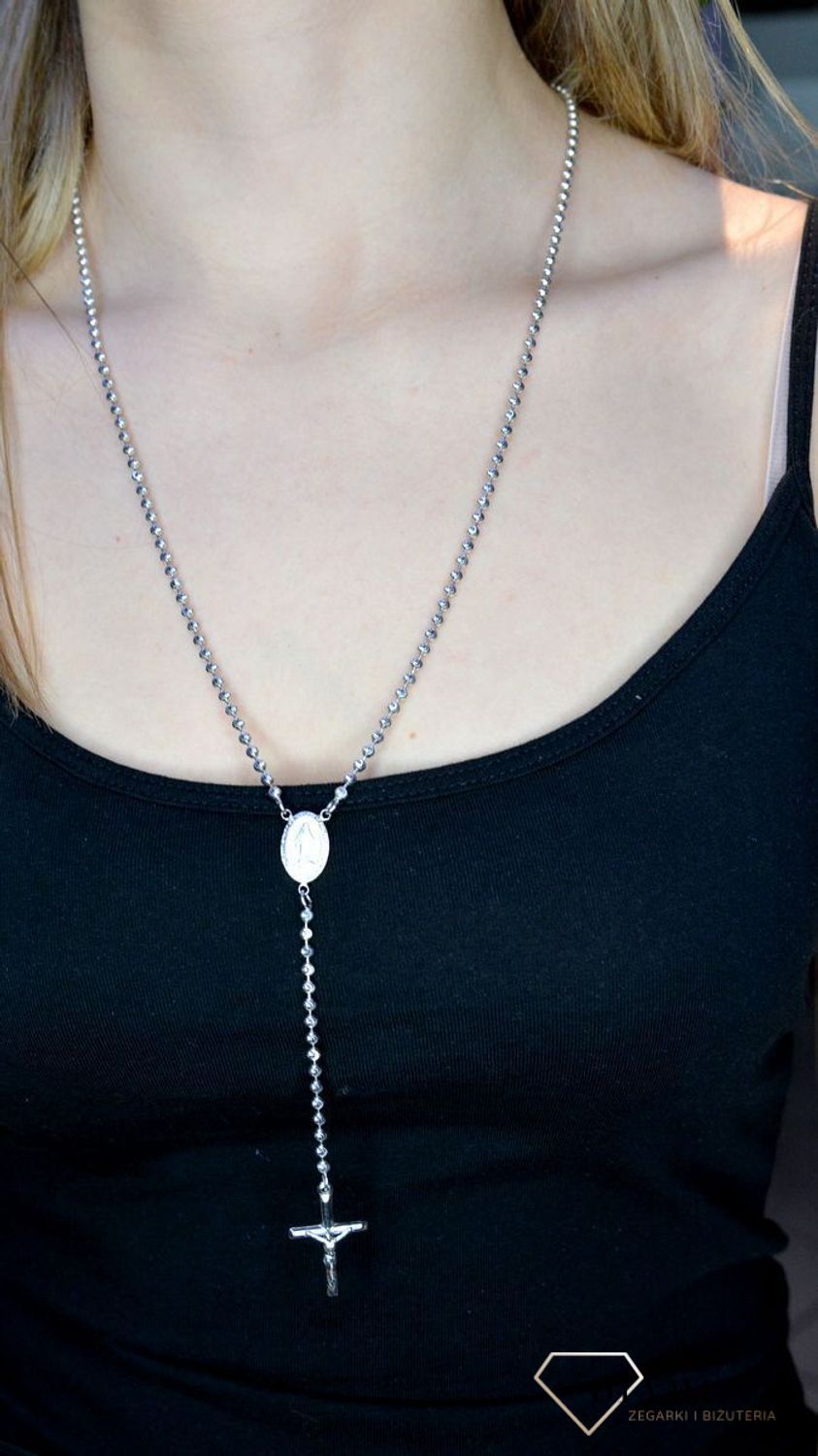 Srebrny Różaniec naszyjnik srebrny różaniec 'ozdobne koraliki' DIA-NSZ-ROZANIEC-925-APARTI.jpg