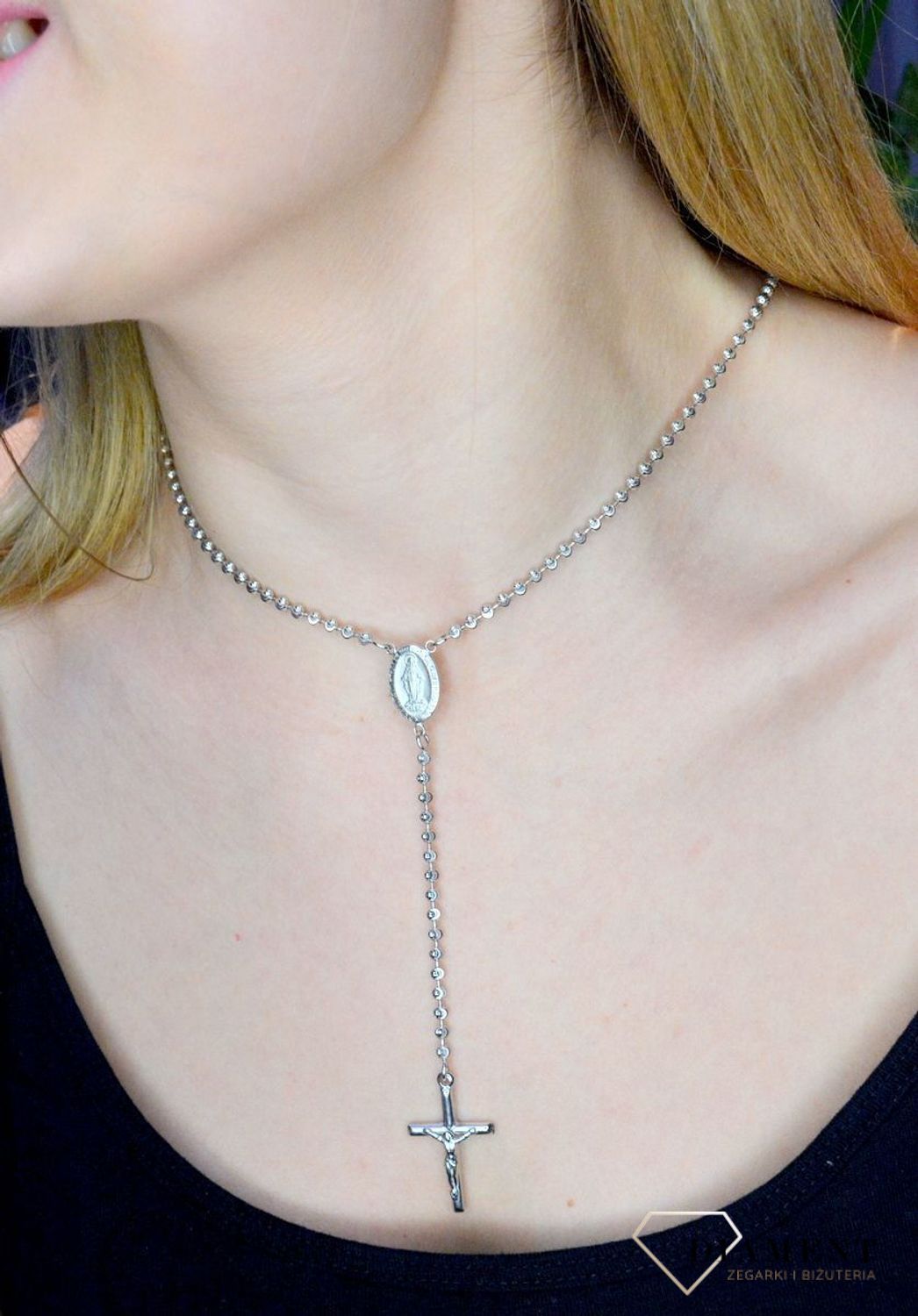 Srebrny Różaniec naszyjnik srebrny różaniec 'ozdobne koraliki' DIA-NSZ-ROZANIEC-925-APARTI.jpg