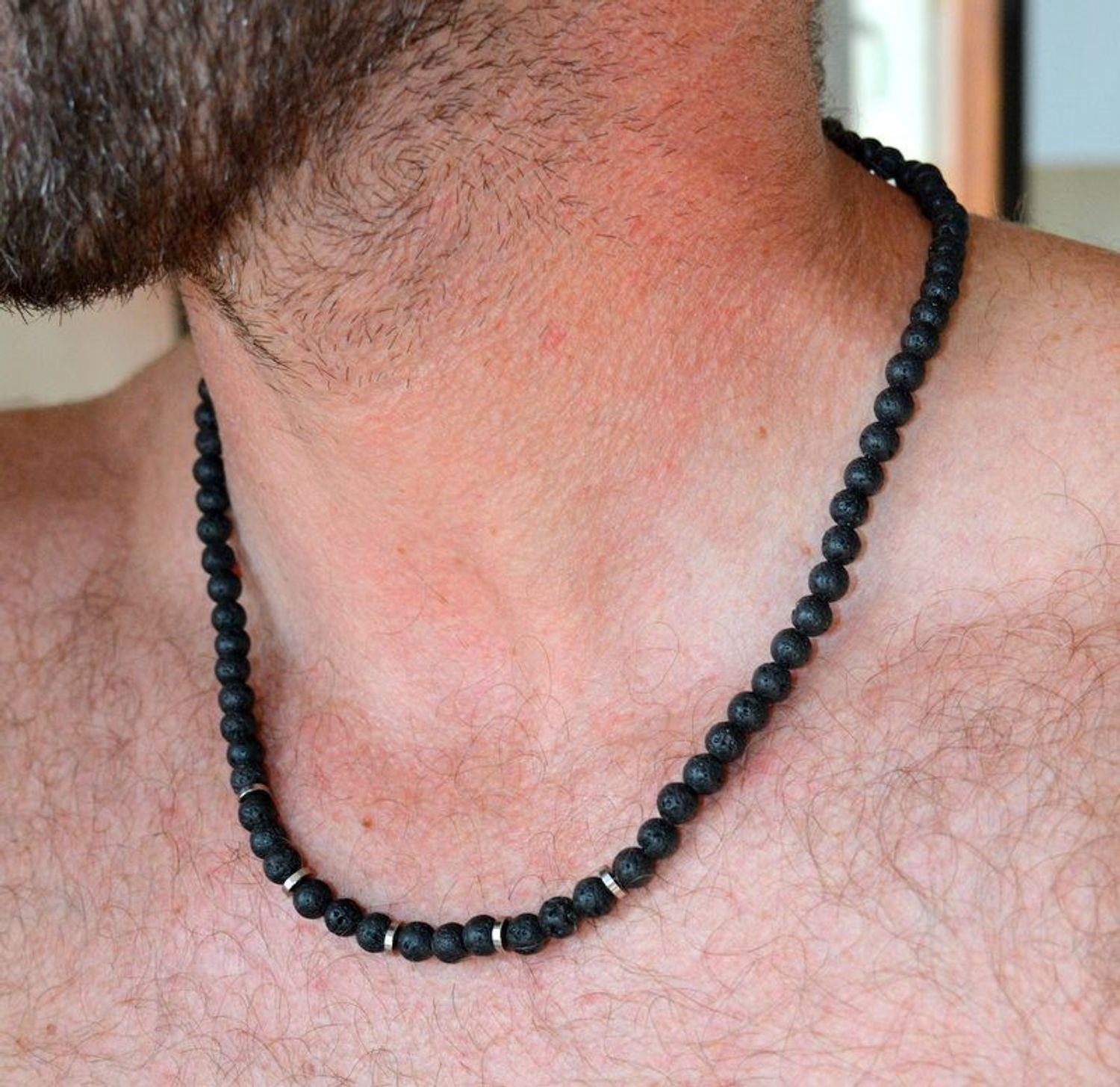 Męski naszyjnik stalowy z lawą wulkaniczną 55 cm DIA-NSZ-S1554859-STAL (2).jpg