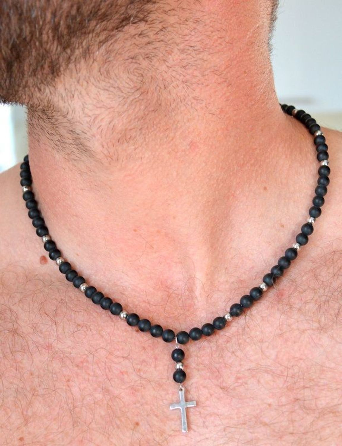 Naszyjnik męski stalowy z kamieniami naturalnymi onyks w macie DIA-NSZ-S1654859-STAL (1).jpg