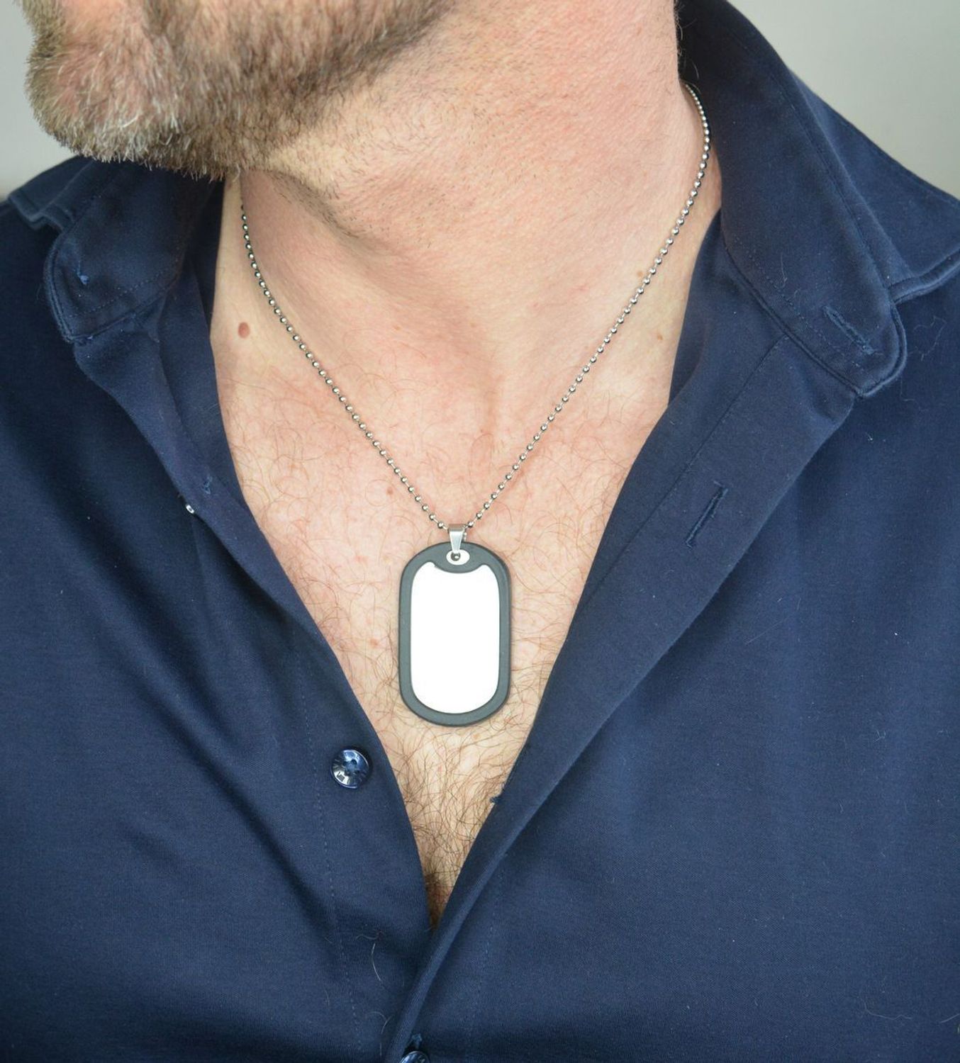 Naszyjnik męski stalowy nieśmiertelnik DIA-NSZ-S442244-STAL Naszyjnik męski stalowy nieśmiertelnik. Naszyjnik wykonany ze stali męski nieśmiertelnik z możliwością graweru. 1.jpg