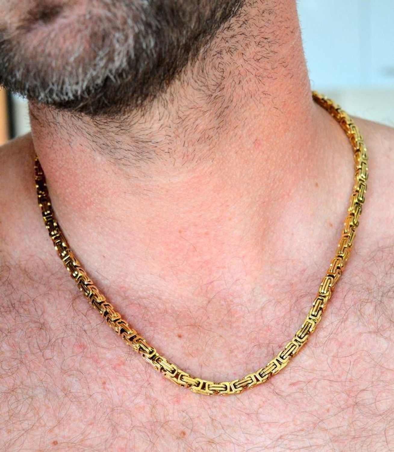 Naszyjnik męski stalowy w złotym kolorze splot królewski DIA-NSZ-S6277689-STAL (1).jpg