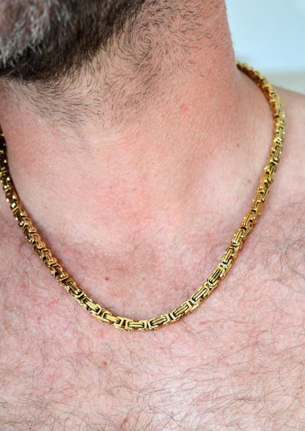 Naszyjnik męski stalowy w złotym kolorze splot królewski DIA-NSZ-S6277689-STAL (1).jpg