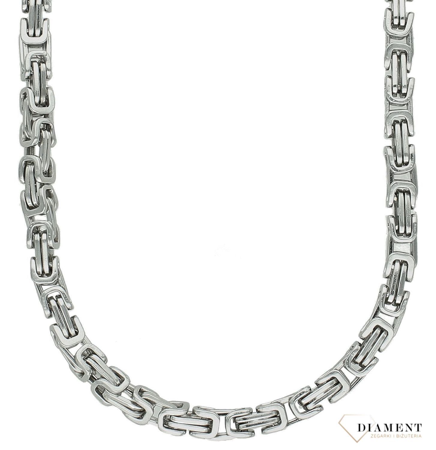 Naszyjnik męski stalowy w srebrnym kolorze splot królewski DIA-NSZ-S6306174-STAL (1).jpg