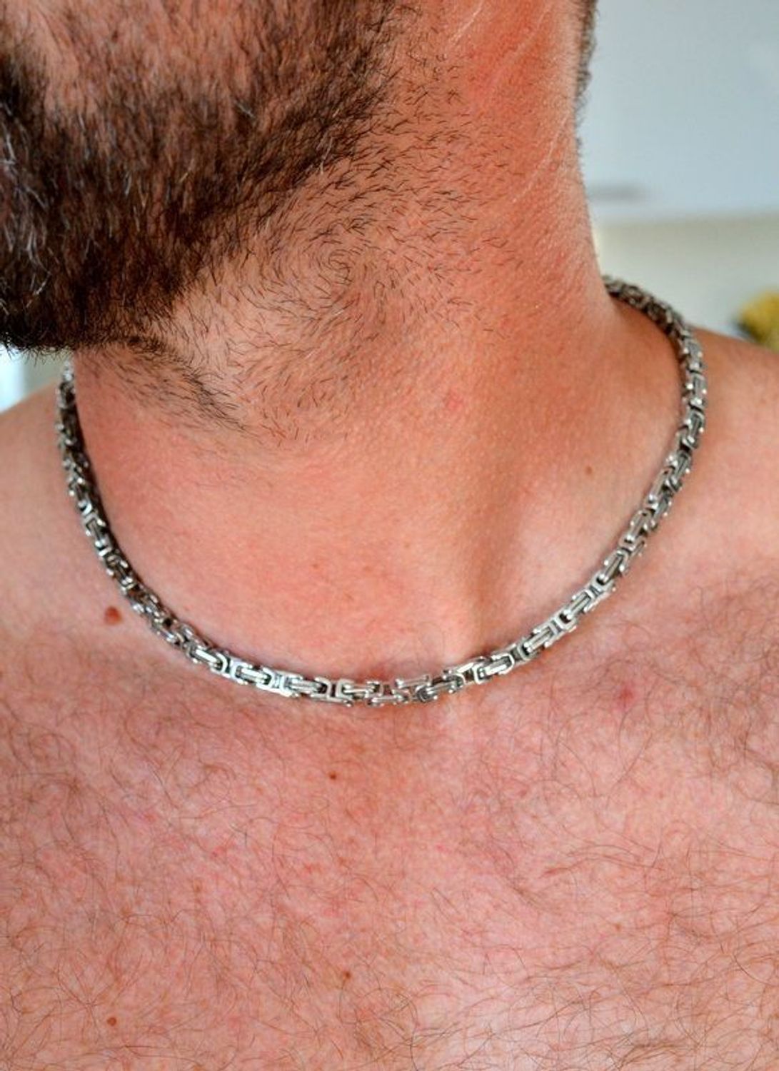 Naszyjnik męski stalowy w srebrnym kolorze splot królewski DIA-NSZ-S6306174-STAL (1).jpg