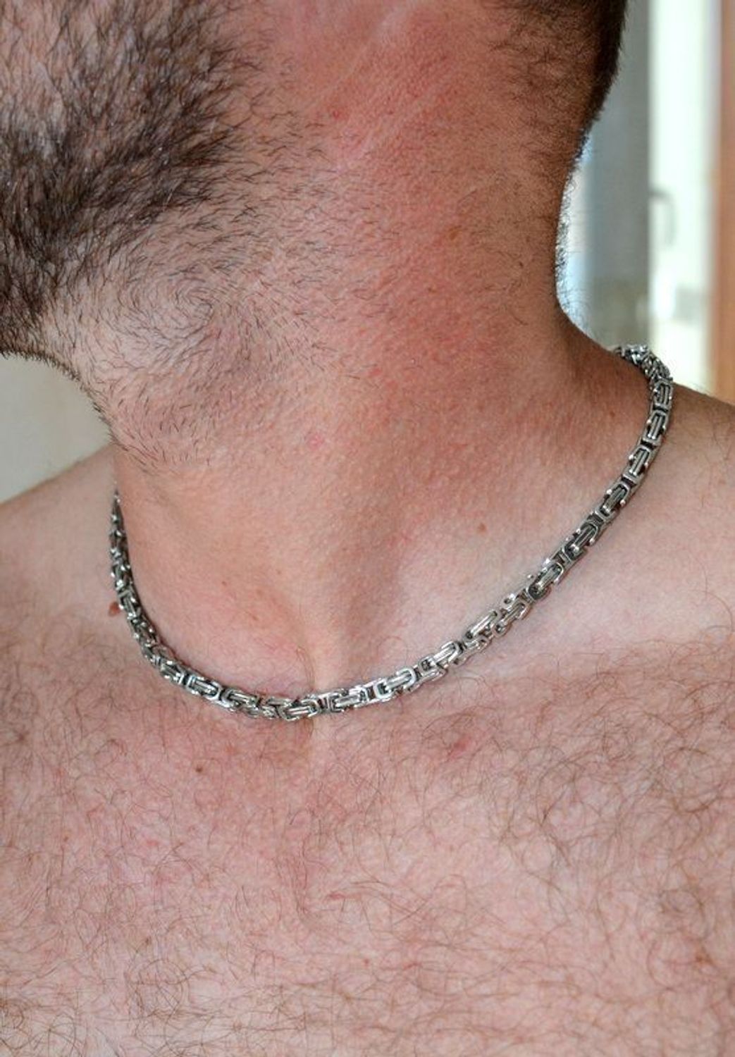 Naszyjnik męski stalowy w srebrnym kolorze splot królewski DIA-NSZ-S6306174-STAL (1).jpg