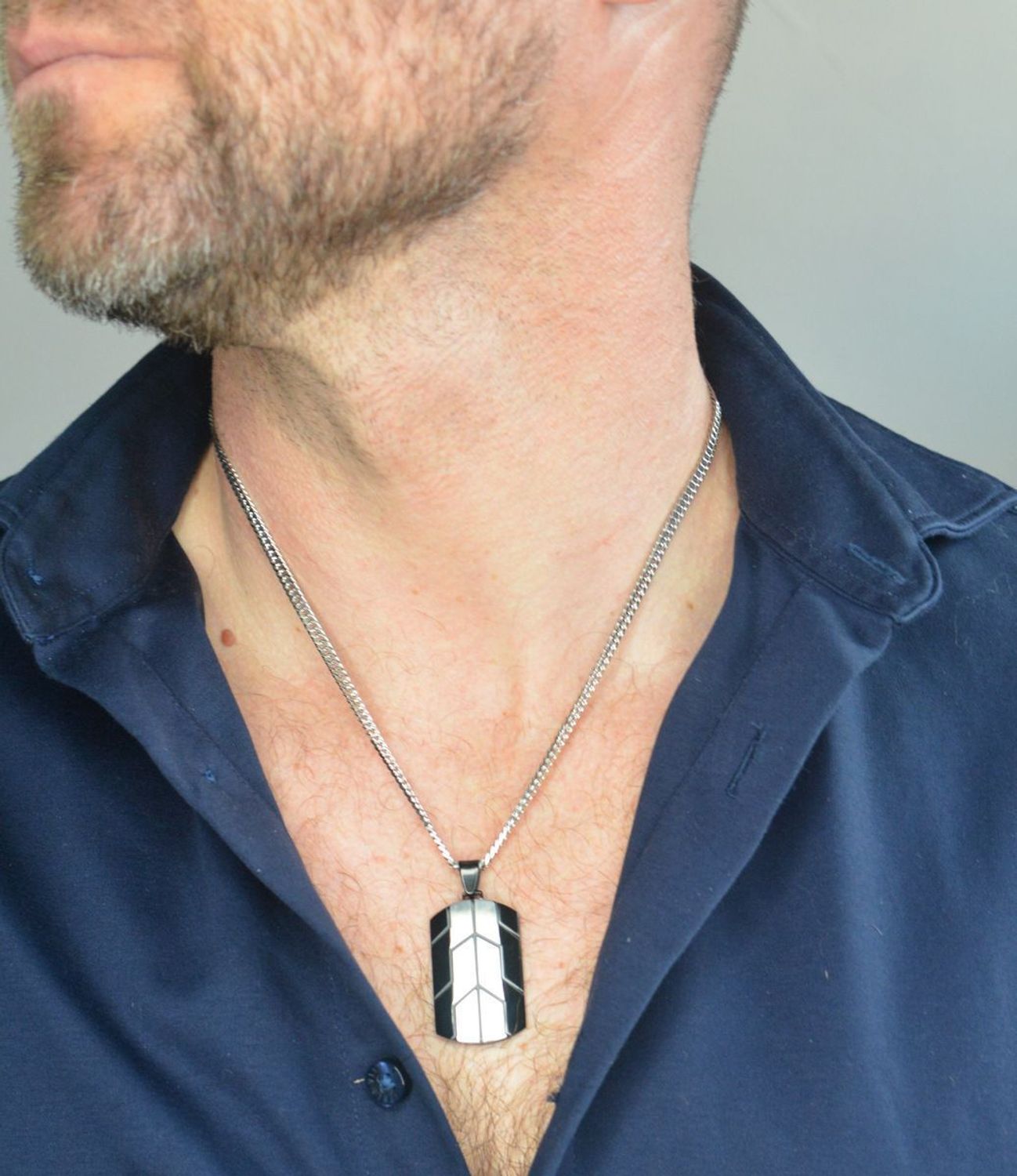 Naszyjnik męski stalowy nieśmiertelnik z blaszką Grawer DIA-NSZ-S7412839-STAL Nieśmiertelnik dla prawdziwego mężczyzny. Naszyjnik stalowy męski nieśmiertelnik z możliwością graweru1.jpg