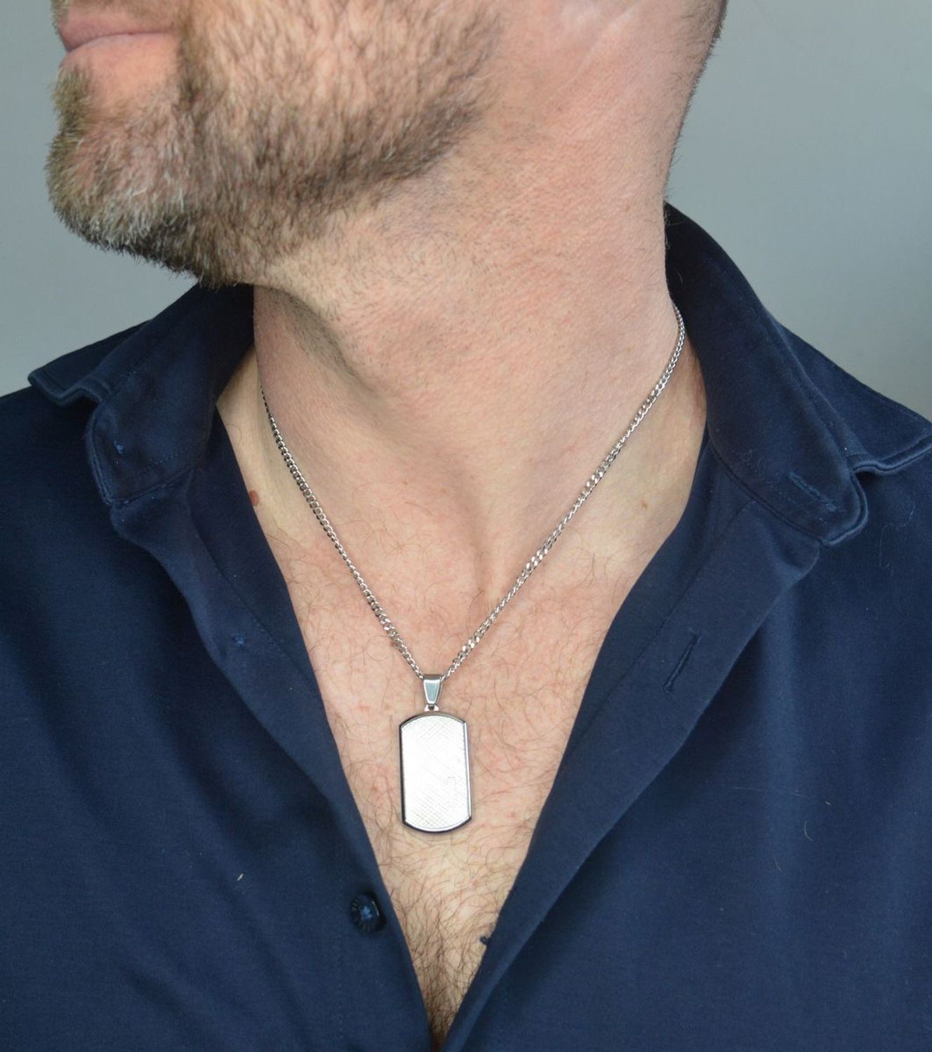 Naszyjnik męski nieśmiertelnik DIA-NSZ-S7422839-STAL Nieśmiertelnik dla prawdziwego mężczyzny. Naszyjnik stalowy męski nieśmiertelnik z możliwością graweru, biżuteria męska wykonana ze stali.1.jpg