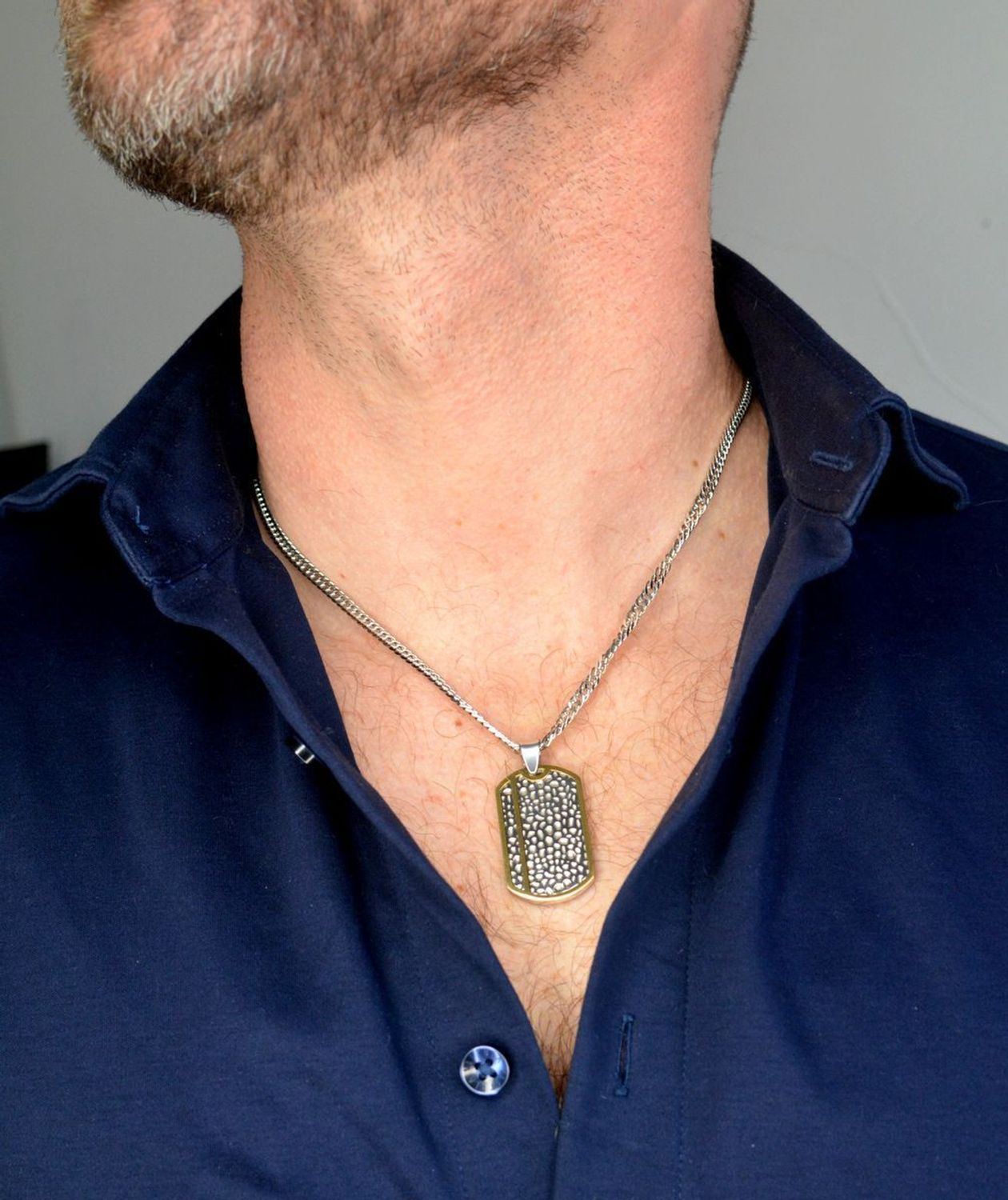 Naszyjnik męski nieśmiertelnik DIA-NSZ-S7432839-STAL Nieśmiertelnik dla prawdziwego mężczyzny. Naszyjnik stalowy męski nieśmiertelnik z możliwością graweru, biżuteria męska wykonana ze stali. 1.jpg