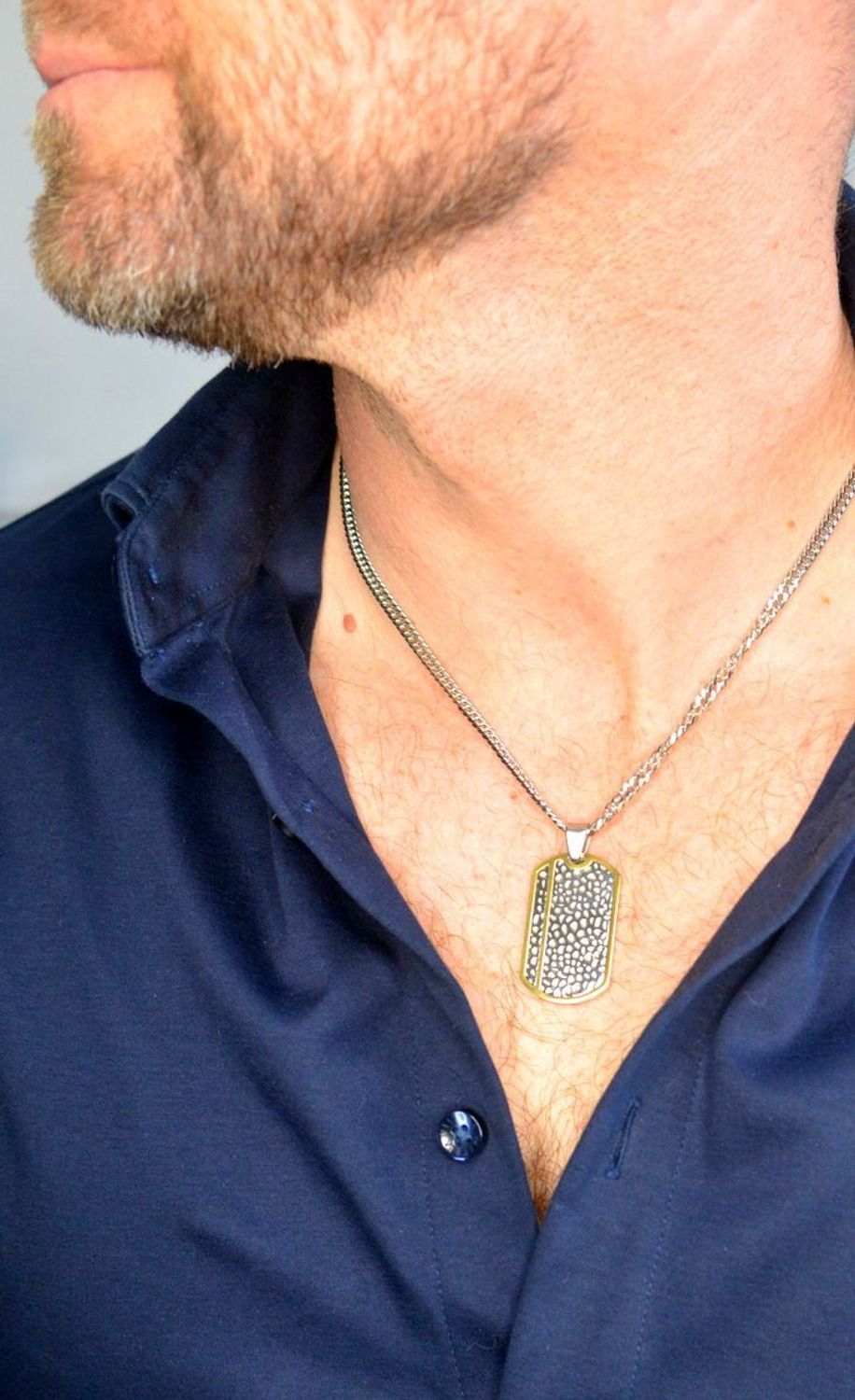 Naszyjnik męski nieśmiertelnik DIA-NSZ-S7432839-STAL Nieśmiertelnik dla prawdziwego mężczyzny. Naszyjnik stalowy męski nieśmiertelnik z możliwością graweru, biżuteria męska wykonana ze stali. 1.jpg