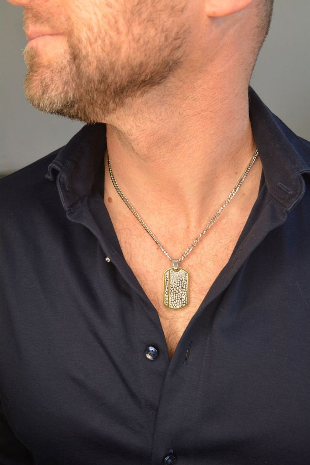 Naszyjnik męski nieśmiertelnik DIA-NSZ-S7432839-STAL Nieśmiertelnik dla prawdziwego mężczyzny. Naszyjnik stalowy męski nieśmiertelnik z możliwością graweru, biżuteria męska wykonana ze stali. 1.jpg