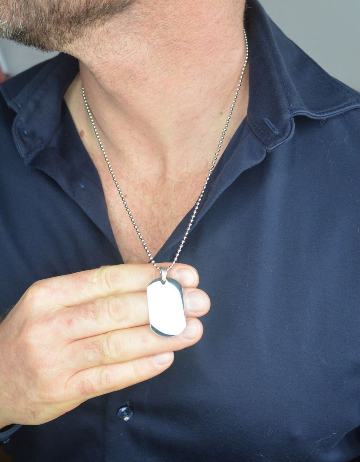 Naszyjnik męski nieśmiertelnik DIA-NSZ-S7452234-STAL Nieśmiertelnik dla prawdziwego mężczyzny. Naszyjnik stalowy męski nieśmiertelnik z możliwością graweru, biżuteria męska wykonany ze stali. 2.jpg