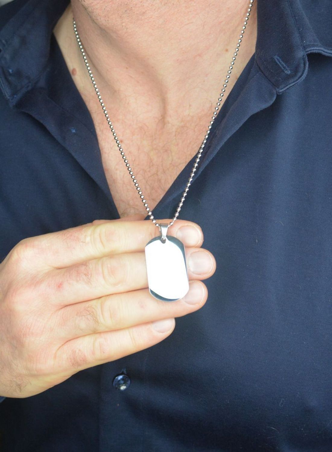 Naszyjnik męski nieśmiertelnik DIA-NSZ-S7452234-STAL Nieśmiertelnik dla prawdziwego mężczyzny. Naszyjnik stalowy męski nieśmiertelnik z możliwością graweru, biżuteria męska wykonany ze stali. 2.jpg