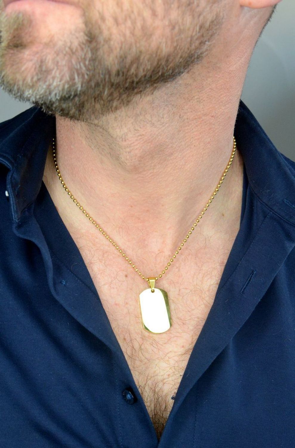 Naszyjnik męski stalowy nieśmiertelnik z blaszką Grawer DIA-NSZ-S7472839-STAL Naszyjnik stalowy męski nieśmiertelnik z możliwością graweru, biżuteria męska wykonany ze stali.1.jpg