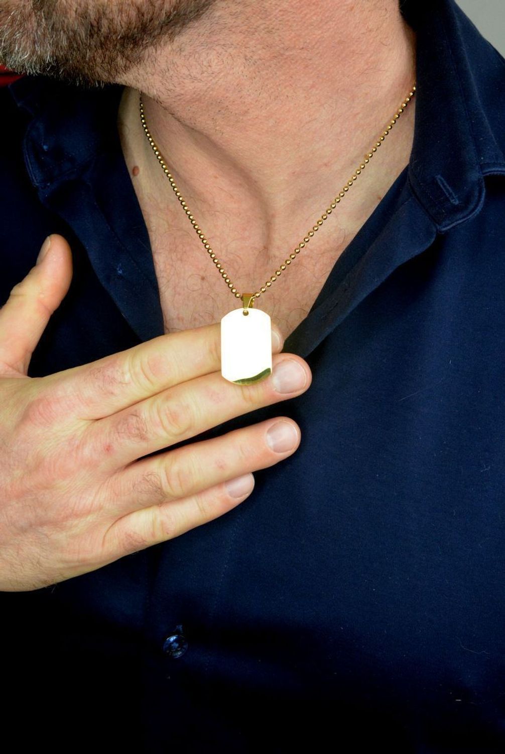 Naszyjnik męski stalowy nieśmiertelnik z blaszką Grawer DIA-NSZ-S7472839-STAL Naszyjnik stalowy męski nieśmiertelnik z możliwością graweru, biżuteria męska wykonany ze stali.1.jpg