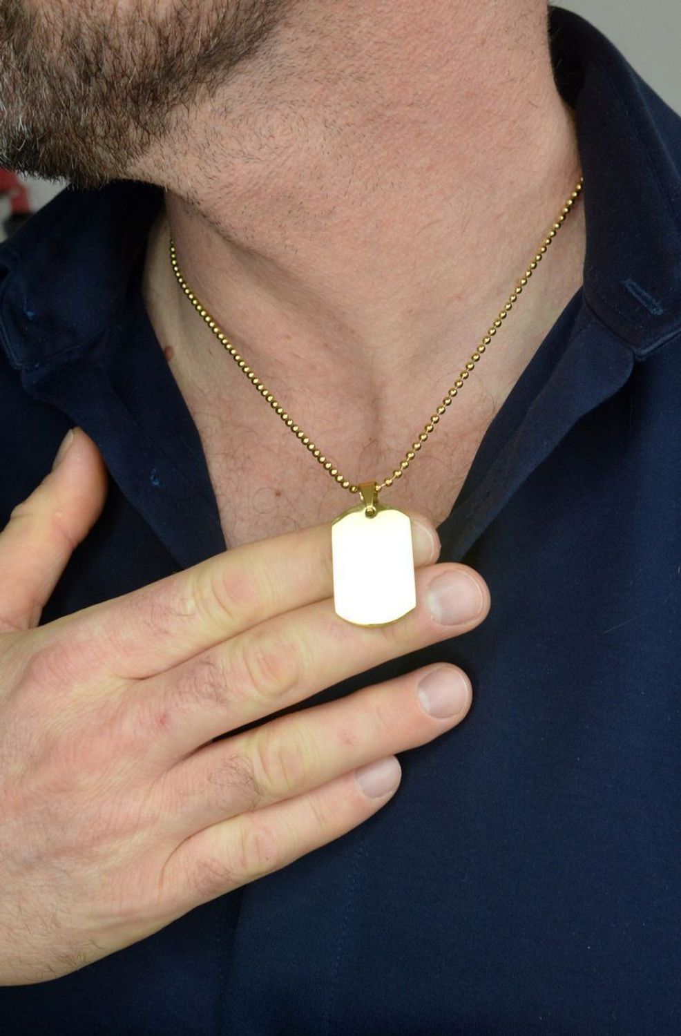 Naszyjnik męski stalowy nieśmiertelnik z blaszką Grawer DIA-NSZ-S7472839-STAL Naszyjnik stalowy męski nieśmiertelnik z możliwością graweru, biżuteria męska wykonany ze stali.1.jpg