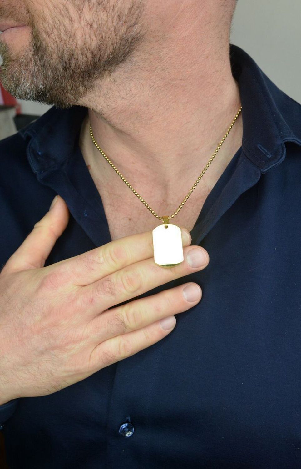 Naszyjnik męski stalowy nieśmiertelnik z blaszką Grawer DIA-NSZ-S7472839-STAL Naszyjnik stalowy męski nieśmiertelnik z możliwością graweru, biżuteria męska wykonany ze stali.1.jpg