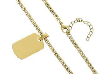 Naszyjnik stalowy unisex z blaszką na grawer, nieśmiertelnik 2,5x1,5 cm  DIA-NSZ-S7481829-STAL zapięcie.jpg