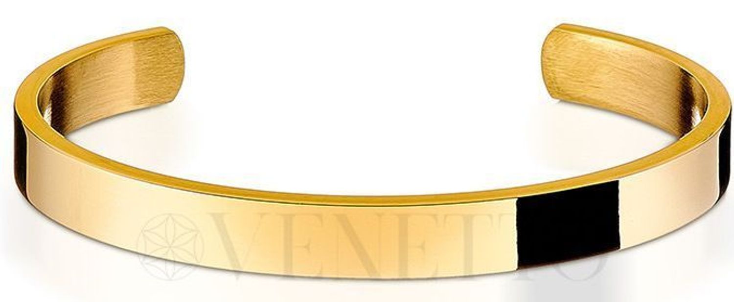 Bransoletka damska sztywna, pozłacana, wykonana ze stali nierdzewnej. Szerokość 8 mm, otwarty fason bez zapięcia. Styl minimalistyczny i nowoczesny.11.jpg