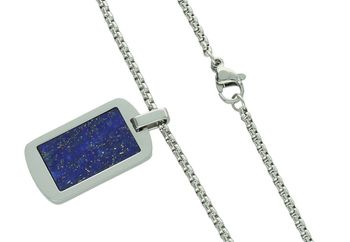 Naszyjnik męski stalowy z kamieniem lapis i możliwością graweru DIA-NSZ-S8473648-STAL zapięcie.jpg