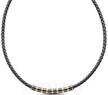 Męski naszyjnik rzemyk ze stali szlachetnej DIA-NSZ-S8994859-STAL – długość 47 cm + 3 cm, zapięcie na karabińczyk. Stylowy i trwały dodatek dla mężczyzn.1.jpg