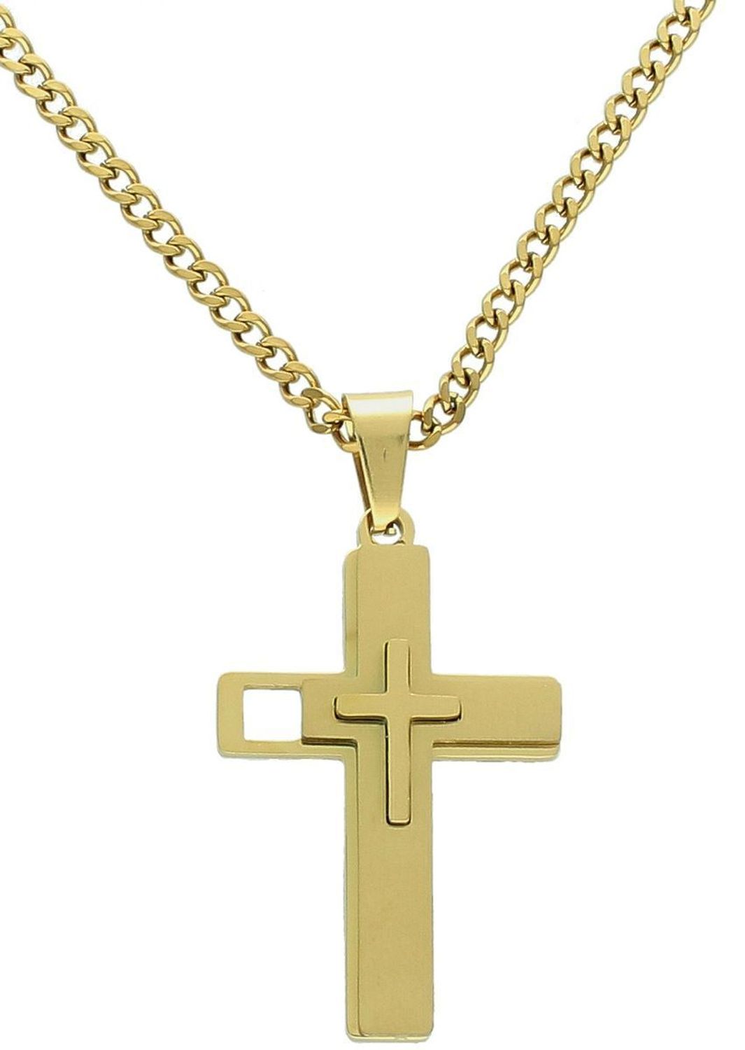 Naszyjnik męski stalowy z krzyżem – pancerka 55+5 cm  DIA-NSZ-S9142839-STAL.jpg