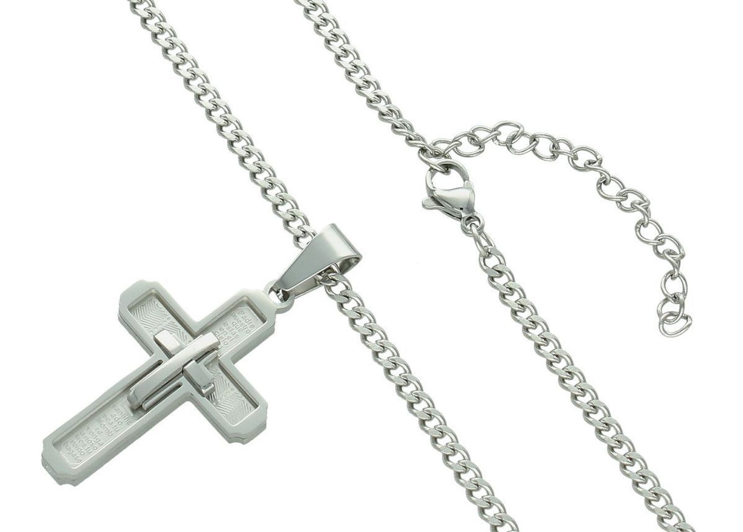 Męski naszyjnik stalowy z krzyżem DIA-NSZ-S9212436-STAL  Klasyczny symbol w nowoczesnej formie.jpg