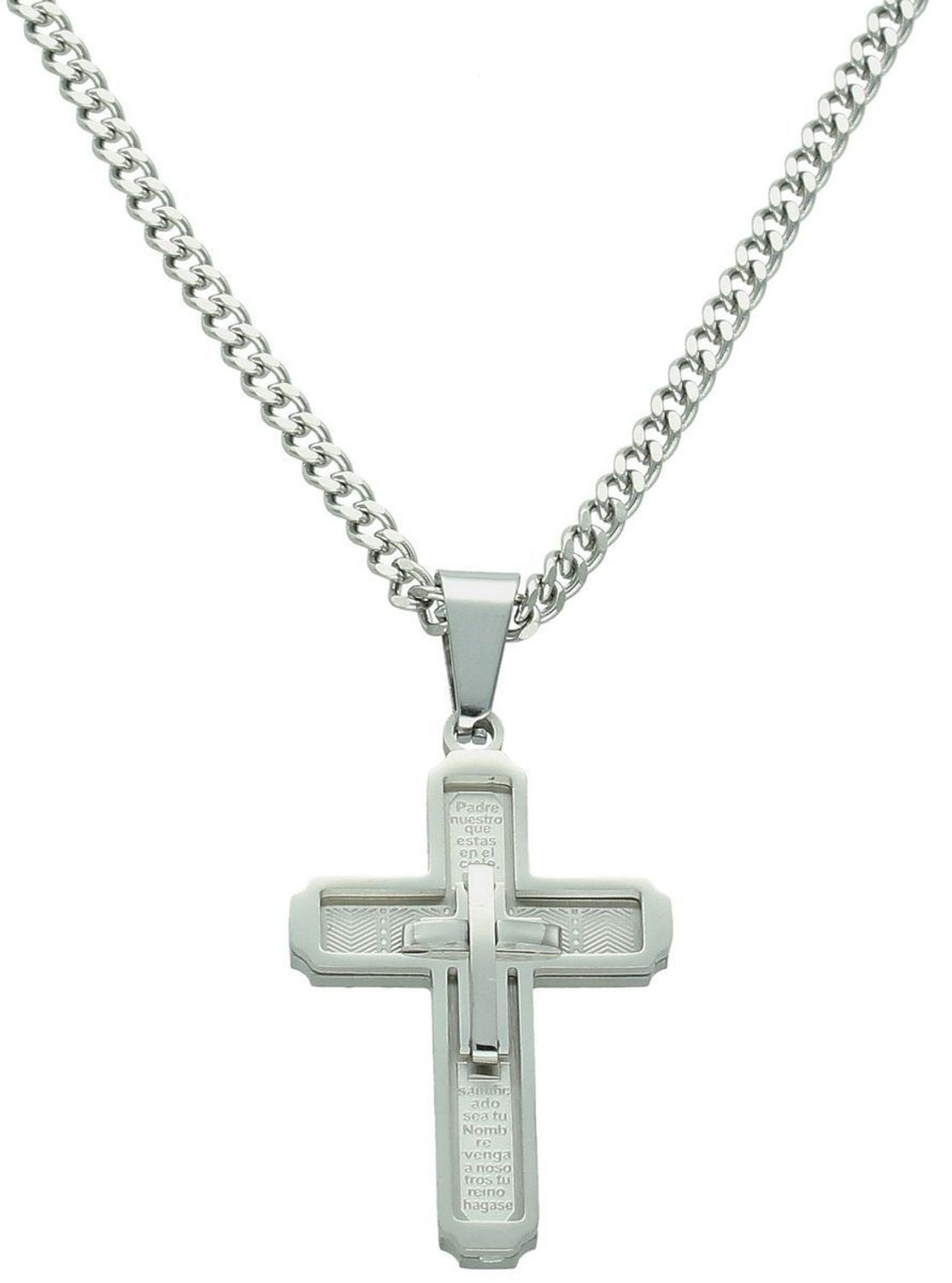 Męski naszyjnik stalowy z krzyżem DIA-NSZ-S9212436-STAL  Klasyczny symbol w nowoczesnej formie.jpg
