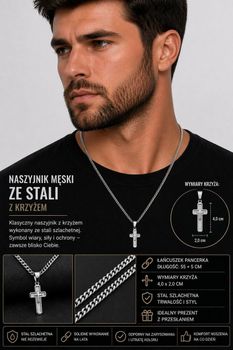 Naszyjnik męski stalowy z krzyżem DIA-NSZ-S9212436-STAL – siła i styl Naszyjnik męski stalowy z krzyżem DIA-NSZ-S9212436-STAL – siła i styl.jpg