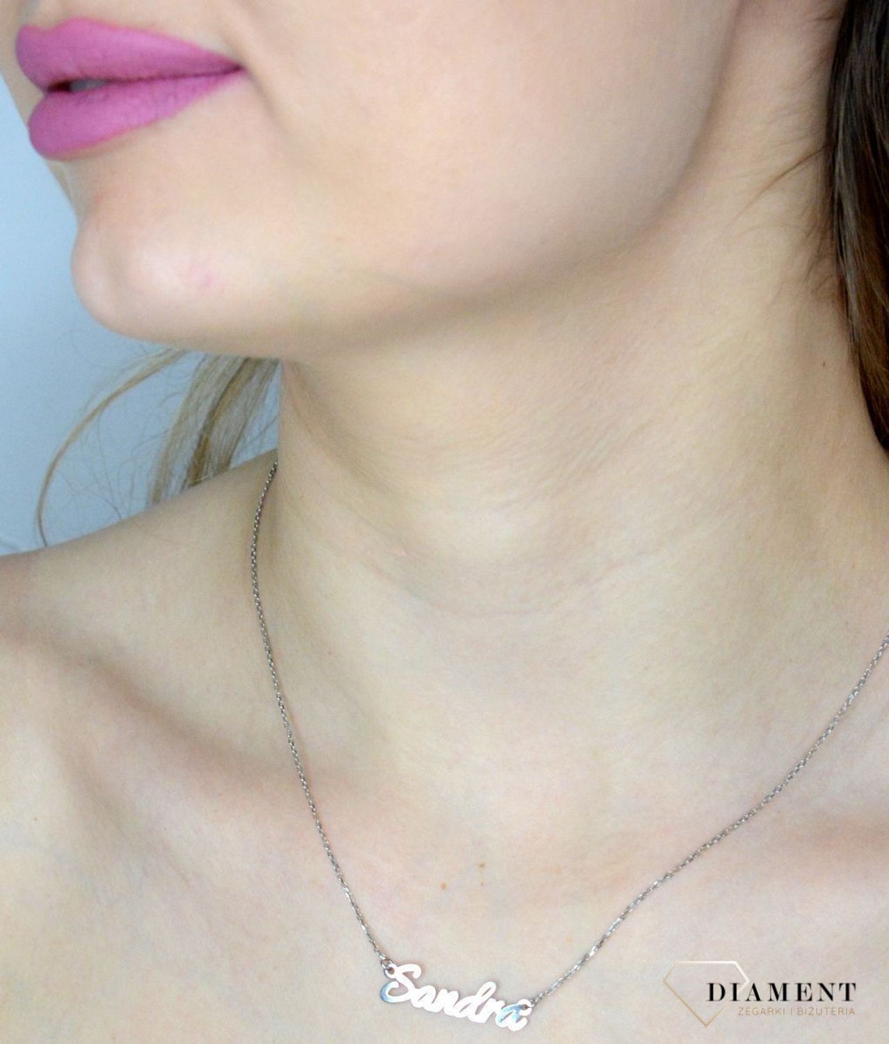 Naszyjnik damski z imieniem Sandra 925 srebrna celebrytka DIA-NSZ-SANDRACELR-925.jpg