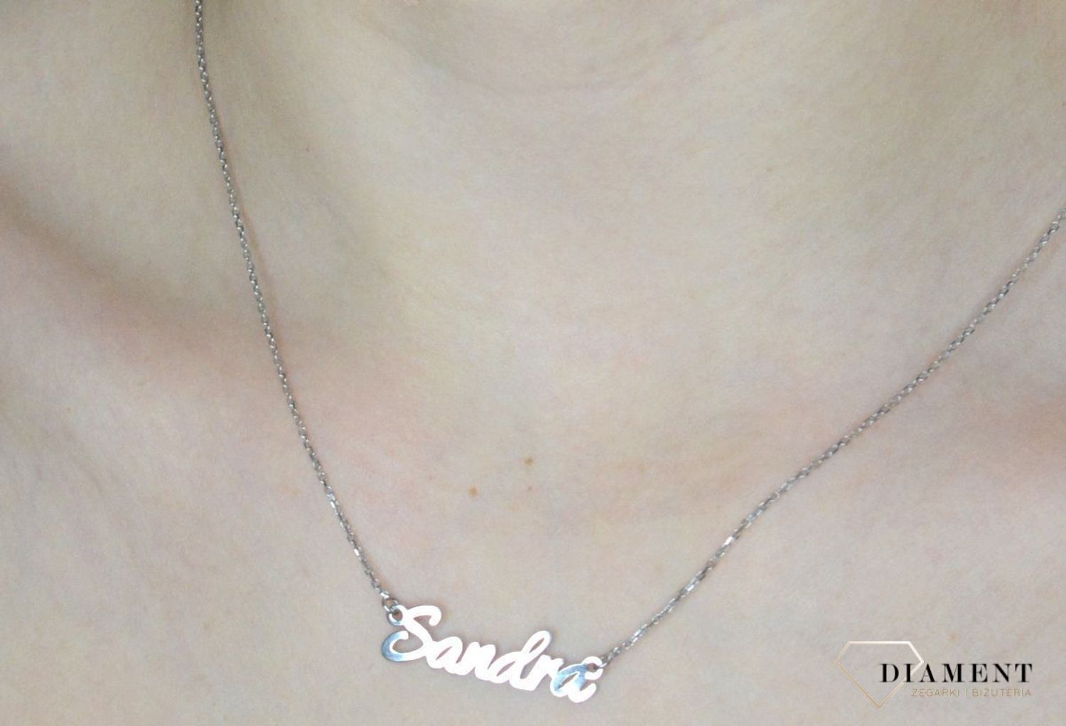 Naszyjnik damski z imieniem Sandra 925 srebrna celebrytka DIA-NSZ-SANDRACELR-925.jpg