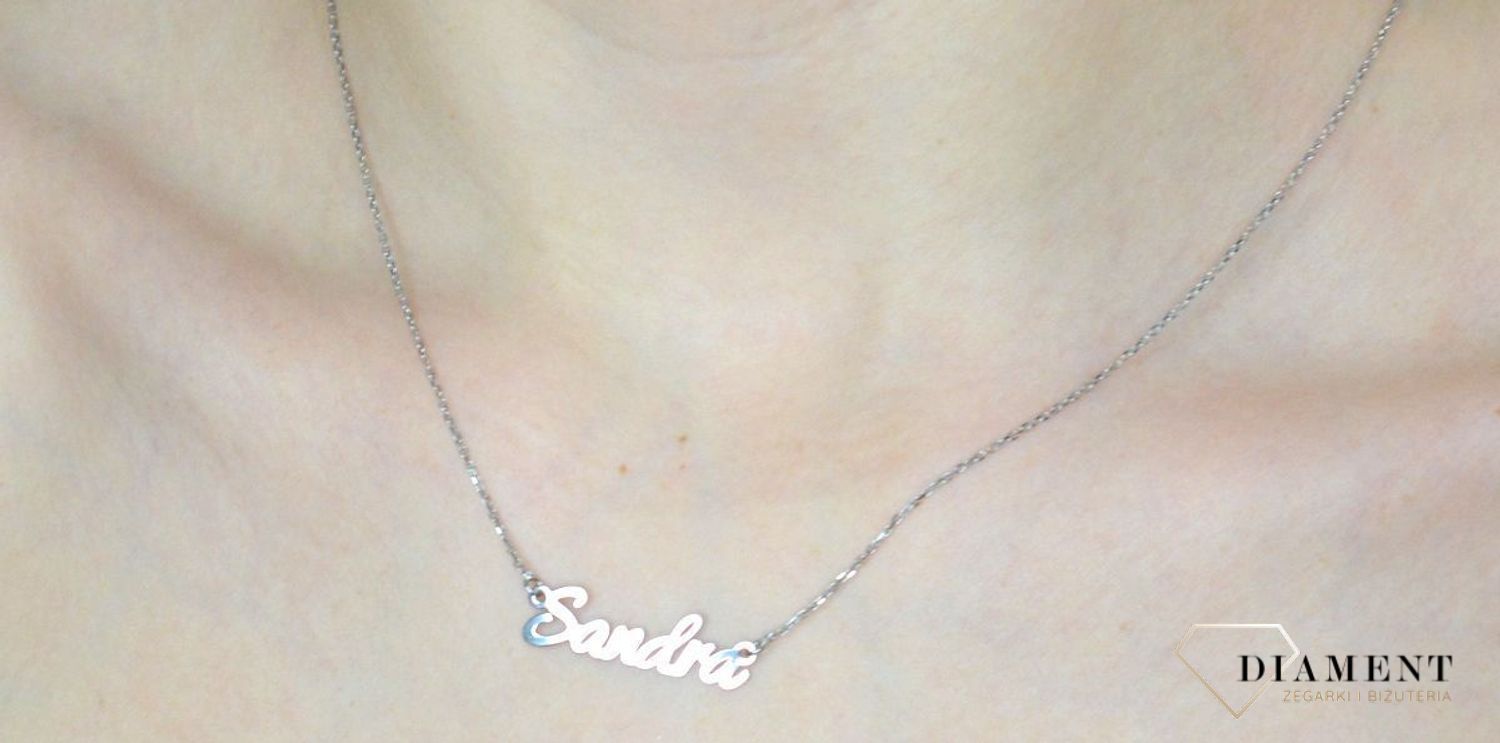 Naszyjnik damski z imieniem Sandra 925 srebrna celebrytka DIA-NSZ-SANDRACELR-925.jpg