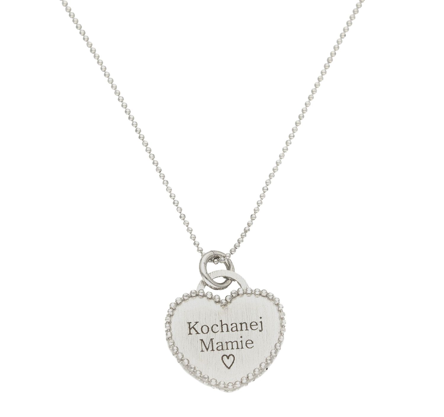 Srebrny naszyjnik z serduszkiem ' Kochanej mamie' Prezent na Dzień Mamy DIA-NSZ-SERCE13-MAMA-925.jpg
